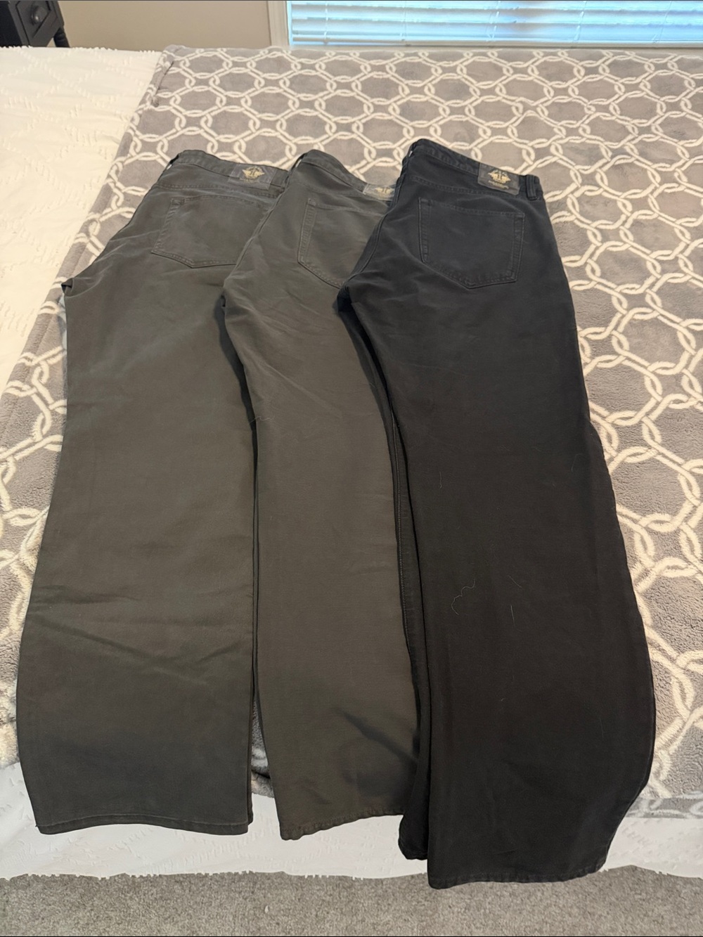 Dockers Waterless Men's Stretch Cotton Pants Bundle - Black and Dark Gray 36x32